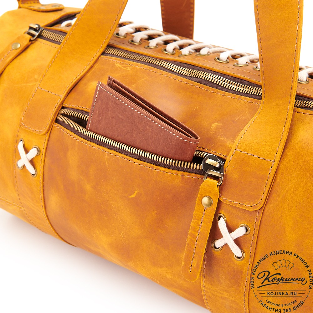 Кожаная сумка "Тайлер" (песочный крейзи)